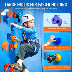 VEVOR 72 Rock Climbing Holds for Kids and Adults  Multi-Colored Climbing Rock Wall Grips for Indoor and Outdoor Playground Play Set - Mounting Hardwar
