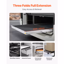 VEVOR Heavy Duty Drawer Slides 18inch  1 Pair Locking Drawer Slides 250lbs Load Capacity  Side Mount Ball Bearing  3-Fold Full Extension - Additional view 4