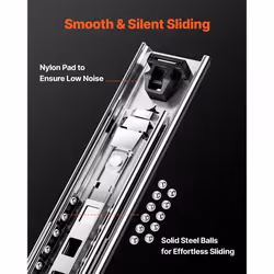VEVOR Heavy Duty Drawer Slides 24inch  1 Pair Locking Drawer Slides 250lbs Load Capacity  Side Mount Ball Bearing  3-Fold Full Extension
