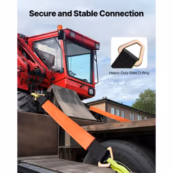 VEVOR Axle Straps  4 Pack of 2 in x 38.4 Inch Heavy Duty Axle Tie Down Straps with D Rings Protective Sleeves  12000 lbs Break Strength  Tire Wheel Ti