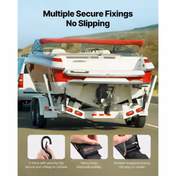 VEVOR Boat Trailer Transom Straps (2PK)  2 x 24 Adjustable Boat Straps 1 500lb Break Strength with Security Lock S Hooks and Boat Pads  Transom Tiedow