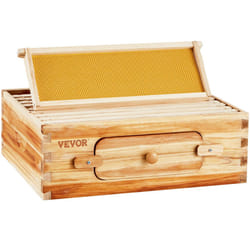 Bee Hive Medium Box Starter Kit, 100% Beeswax Coated Natural Cedar Wood, Langstroth Beehive Kit with 10 Frames and Foundations, Transparent Acrylic