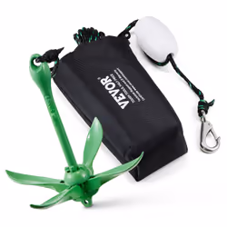 VEVOR Kayak Anchor Kit 3.5 lb Paddle Board Anchor Kit with 26.2 ft/8 m Rope and Buoy Folding Small Boat Anchor with Storage ...