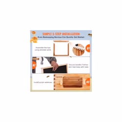 Bee Hive Deep Box Starter Kit, 100% Beeswax Coated Natural Cedar Wood, Langstroth Beehive Kit with 10 Frames and Foundations, Transparent Acrylic Bee