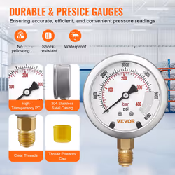 Hydraulic Pressure Test Kit  250/400/600bar  3 Gauges 6 Test Couplings 3 Test Hoses  Excavator Hydraulic Test Gauge Set with Portable Carrying Case fo