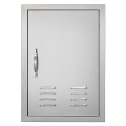 VEVOR BBQ Access Door  17W x 24H Inch Single Outdoor Kitchen Door  Stainless Steel Flush Mount Door  Wall Vertical Door with Handle  Vents and Hook  f