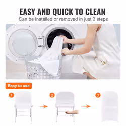 VEVOR Stretch Spandex Folding Chair Covers for Wedding Party Dining - White, 100pcs