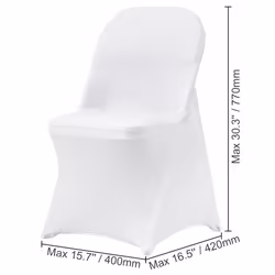 VEVOR Stretch Spandex Folding Chair Covers for Wedding Party Dining - White, 100pcs - Additional view 7