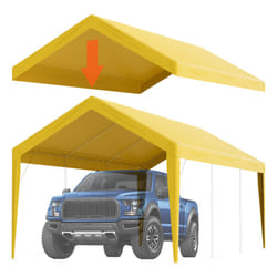 VEVOR Carport Replacement Canopy Car Tent - 10x20 ft, Beige