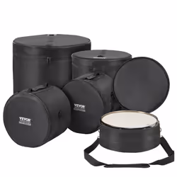 VEVOR 5-Piece Drum Bag Set Padded Drum Cases 1680D Oxford Fabric Foldable