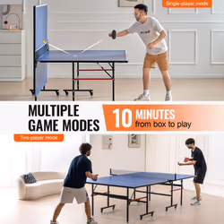 Ping Pong Table, Professional Table Tennis Game, Indoor MDF Portable Table Tennis Table, Foldable Ping Pong Table with Quick Clamp Net and Lockable