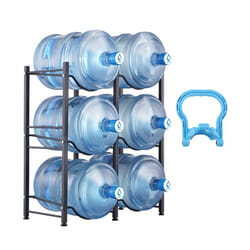 VEVOR 5 Gallon Water Jug Holder  3 Tiers Double Row Heavy Duty Water Bottle Rack with 6 Slots  Detachable Water Jug Stand for Kitchen  Office  Living