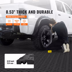 VEVOR Garage Tiles Interlocking  12 x 12 x 0.53 inch 25 Pack Garage Floor Covering Tiles  Non-Slip Double-Sided Texture Garage Flooring Tiles  for Gar