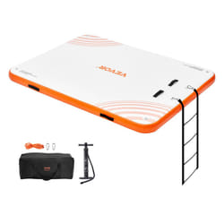 VEVOR Inflatable Floating Dock  8 x 6FT Inflatable Dock Platform  Non-Slip Water Floating Dock Mat with Detachable Ladder & Portable Carrying Bag  Flo