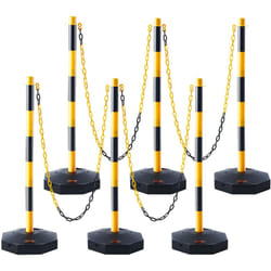 VEVOR Adjustable Traffic Delineator Post Cones, 4 Pack, Traffic Safety Delineator Barrier with Fillable Base 8FT Chain, for Traffic Control Warning Pa