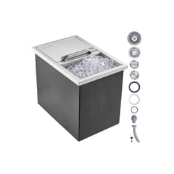 Vevor QRSCBCHG18LXZOFABV0 18 x 12 x 14.5 in. Drop in Ice Chest Stainless Steel Ice Cooler Commercial Ice Bin with Cover 40.9 qt.