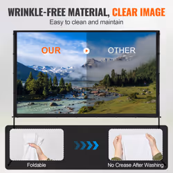 VEVOR Projector Screen with Stand 100 inch 16:9 4K 1080 HD Movie Screen Bar Feet - Additional view 2