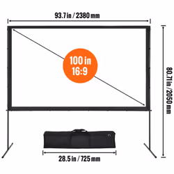 VEVOR Projector Screen with Stand 100 inch 16:9 4K 1080 HD Movie Screen Bar Feet - Additional view 7