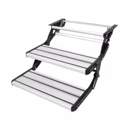 RV Steps 2-Step Manual Retractable RV Stairs 440 LBS Load Capacity Foldable Aluminum Alloy Steps Thickened Steel Plate ...