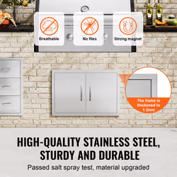 VEVOR BBQ Island Access Door Outdoor Kitchen Door Stainless Steel - 28X19 inches