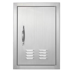 VEVOR BBQ Access Door  14W x 20H Inch Single Outdoor Kitchen Door  Stainless Steel Flush Mount Door  Wall Vertical Door with Handle and Vents  for BBQ