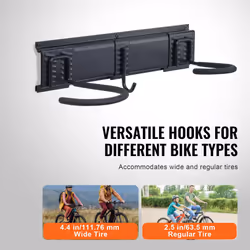 Bike Storage Rack, 6 Bike Racks and 3 Helmets Hooks, Wall Mount Bike Storage Hanger with 3 Shelves, Home & Garage Organizer, Customizable for Various