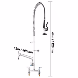 VEVOR Commercial Deck Mount Kitchen Sink Faucet Pre-Rinse Sprayer 44" Height - Additional view 7
