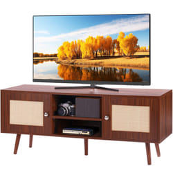 VEVOR Rattan TV Stand - Walnut