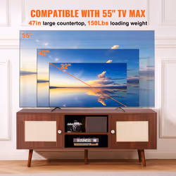 VEVOR Rattan TV Stand - Walnut