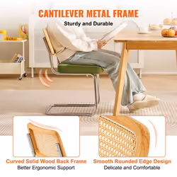 VEVOR Rattan Chairs Outdoor Patio Furniture Dining Chair 4PCS with Cushion Green - Green, 4-pack