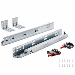 VEVOR 6 Pairs 15 Inch of 15 18 21 Inch Soft Close Bottom Mount Drawer Slides Heavy Duty Ball Bearing Full Extension Steel Tr ...