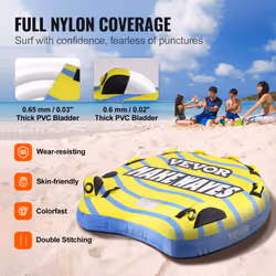 VEVOR Towable Tubes for Boating  1-3 Rider Inflatable Towable Tube with Bumper Fins  510 lbs Water Sport Towable Tubes for Boats to Pull  Full Nylon C