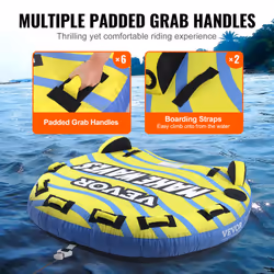 VEVOR Towable Tubes for Boating  1-3 Rider Inflatable Towable Tube with Bumper Fins  510 lbs Water Sport Towable Tubes for Boats to Pull  Full Nylon C