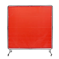 VEVOR Welding Screen with Frame  6 x 6 Welding Curtain Screen  FlameResistant Vinyl Welding Protection Screen on 4 Swivel Whe