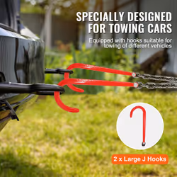 G80 V Bridle Chain, 3/8" x 3' Towing Chain Bridle with 15" J Hooks and Grab Hooks, Heavy Duty Transport Tow Chain Bridle with 15600 lbs Safe Working - Additional view 5