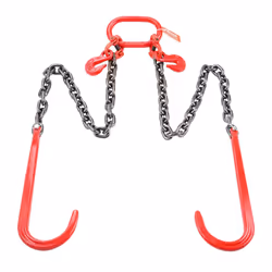 G80 V Bridle Chain, 3/8" x 3' Towing Chain Bridle with 15" J Hooks and Grab Hooks, Heavy Duty Transport Tow Chain Bridle with 15600 lbs Safe Working - Additional view 8