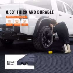 VEVOR Garage Tiles Interlocking  12 x 12 x 0.53 inch 25 Pack Garage Floor Covering Tiles  Non-Slip Double-Sided Texture Garage Flooring Tiles  for Gar