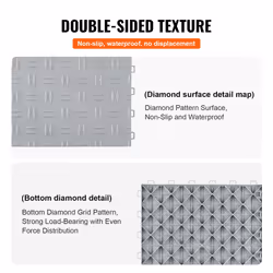 VEVOR Garage Tiles Interlocking  12 x 12 x 0.53 inch 25 Pack Garage Floor Covering Tiles  Non-Slip Double-Sided Texture Garage Flooring Tiles  for Gar