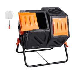 VEVOR Compost Bin  37-Gal Dual Chamber Composting Tumbler  High Volume Two Rotating Chambers with 2 Sliding Door and Steel Frame  BPA Free Composter B