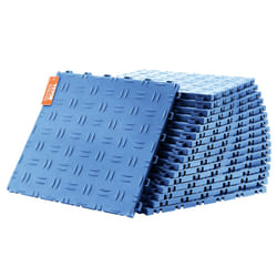 VEVOR Interlocking Garage Floor Covering Tiles  12 x 12 x 0.53 inch  25 Pack  Non-Slip Double-Sided Texture  for Basements  Repair Shops  Blue