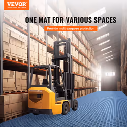 VEVOR Interlocking Garage Floor Covering Tiles  12 x 12 x 0.53 inch  25 Pack  Non-Slip Double-Sided Texture  for Basements  Repair Shops  Blue