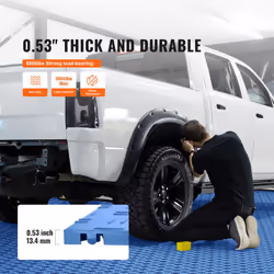 VEVOR Interlocking Garage Floor Covering Tiles  12 x 12 x 0.53 inch  25 Pack  Non-Slip Double-Sided Texture  for Basements  Repair Shops  Blue
