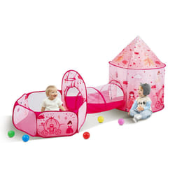 VEVOR 3 in 1 Kids Play Tent with Tunnel for Girls  Princes  Boys  Babies and Toddlers  Indoor/Outdoor Pop Up Playhouse with Carrying Bag & Banding Str