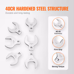 VEVOR Crowfoot Wrench Set  12 Drive 14Piece SAE 1116  2 Crows Foot Wrench Set with Storage Tray  40CR Material with