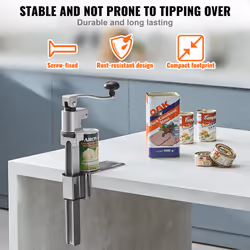 VEVOR Manual Can Opener  Commercial Table Opener for Large Cans  Heavy Duty Can Opener with Base  Adjustable Height Industrial Jar Opener For Cans Up