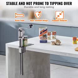 VEVOR Manual Can Opener  Commercial Table Opener for Large Cans  Heavy Duty Can Opener with Base  Adjustable Height Industrial Jar Opener For Cans Up