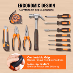 VEVOR Household Tools Kit  132 Piece General Home/Auto Repair Tool Set with Portable Tool Storage Case  for Home Maintenance  College Dormitory Use  D