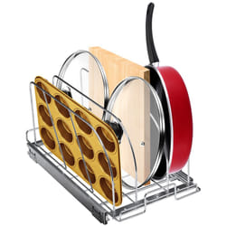 VEVOR Pan and Pot Rack  Expandable Pull Out Under Cabinet Organizer  Cookie Baking Pans tray Organization  Adjustable Wire Dividers  Steel Lid for Kit
