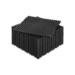 VEVOR Interlocking Drainage Mat  12  x 12  Modular Interlocking Cushion  12 Pcs Splicing Drainage Mats  Non-Slip Black PP Drainage Floor Tile and Show