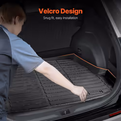 VEVOR Cargo Mats Compatible with Toyota RAV4 2019-2024  Custom Fit TPE Cargo Liner Set for SUVs  Trunk and Rear Back Seat Protector Replacement  Black
